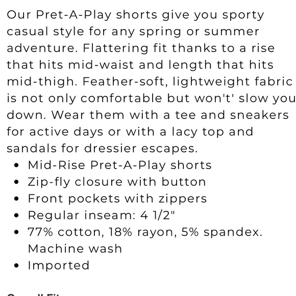 WHBM Mid-Rise Pret-A-Play Shorts - Picture 4 of 6